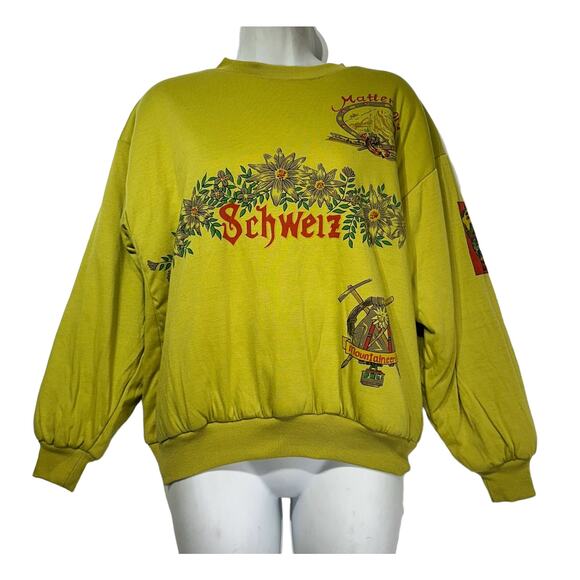 schweiz matterhorn reversible pullover puffer sweatshirt womens - Picture 1 of 11